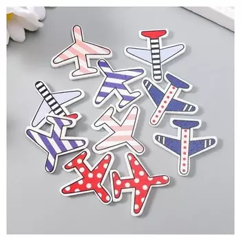 Декор для творчества дерево "Самолёты" набор 10 шт 2,5х2,7 см