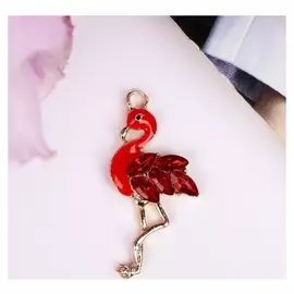 Декор для творчества металл "Фламинго" стразы 2,9х1,3 см