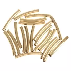 Декор для творчества металл "Изогнутая трубка" набор 20 шт 4х0,5 см