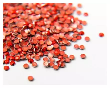 Декор для творчества металл "Кружочки красные" набор 2000 шт 0,2х0,2 см