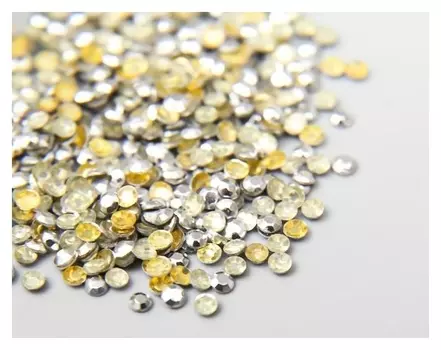 Декор для творчества металл "Кружочки светлое серебро" набор 2000 шт 0,2х0,2 см