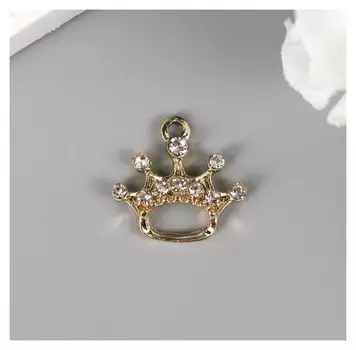 Декор для творчества металл, стразы "Корона" золото 2х2 см