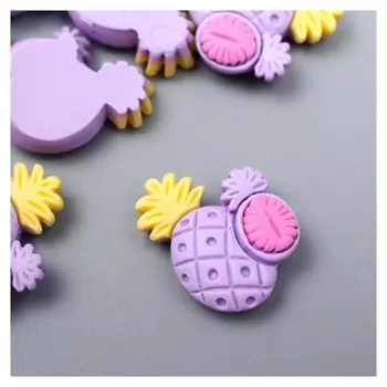 Декор для творчества пластик "Ананас с половинкой" набор 12 шт 1,8х1,5 см