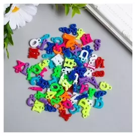 Декор для творчества пластик "Английский алфавит" цветные 20 гр 0,4х1х0,9 см
