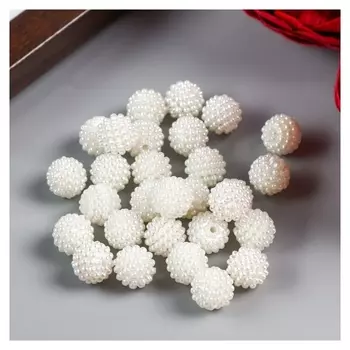 Декор для творчества пластик "Барашковый жемчужный физалис" набор 30 шт 1,1х1,1х1,1 см