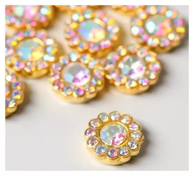 Декор для творчества пластик "Цветок кристалл" набор 30 шт 1х1х0,5 см