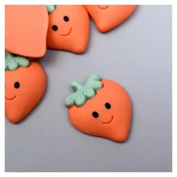 Декор для творчества пластик "Клубничка с глазками" набор 12 шт 2,5х2,1 см