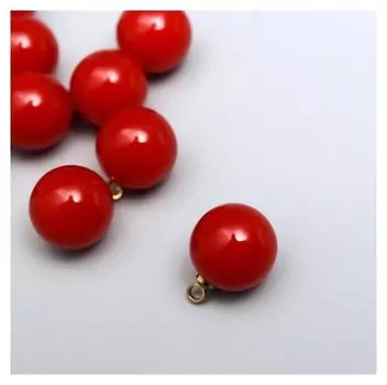 Декор для творчества пластик "Красный шарик с петелькой" набор 10 шт 1х1х1 см