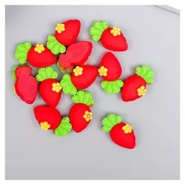 Декор для творчества пластик "Морковка с цветочком" набор 12 шт 2х1,1 см