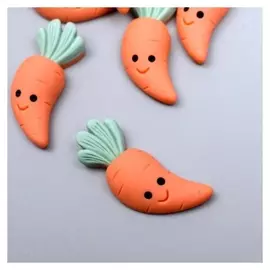 Декор для творчества пластик "Морковка с глазками" набор 12 шт 3,3х1,6 см