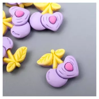 Декор для творчества пластик "Персик с половинкой" набор 12 шт 1,6х1,8 см