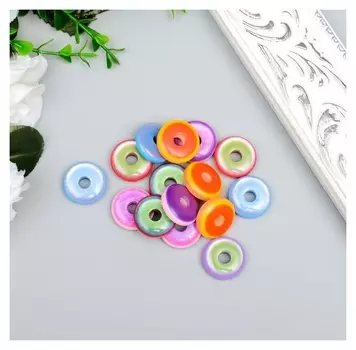 Декор для творчества пластик "Пончик" набор 15 шт 1,9х1,9х0,7 см