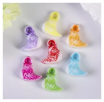 Декор для творчества пластик "Птичка" цветной набор 40 шт 1,6х1,4 см