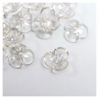 Декор для творчества пластик "Шляпка для бусин" набор 50 шт прозрачный 0,4х1х1 см