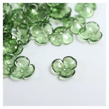 Декор для творчества пластик "Шляпка для бусин" набор 50 шт прозрачный зелёный 0,4х1х1 см