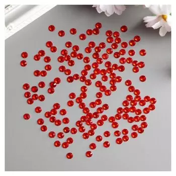 Декор для творчества пластик "Стразы круглые. Красные" (набор 200 шт) 0,5х0,5 см