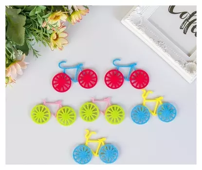 Декор для творчества войлок "Велосипеды" набор 6 шт 7х5,3 см