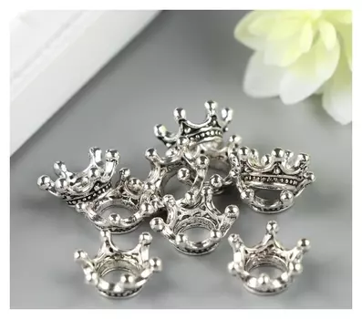 Декор "Корона", цвет темное серебро