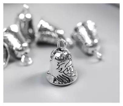 Декор металл для творчества "Колокольчик" серебро набор 6 шт