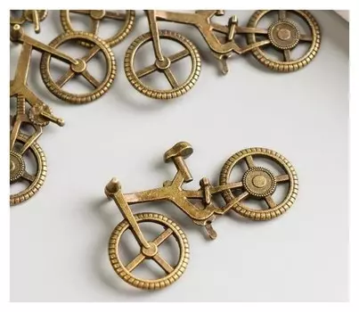 Декор металл для творчества "Велосипед" под латунь (Е6264) 2,8х5,2 см