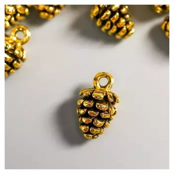 Декор металл для творчества "Золотая шишка" 1х0,6см, набор 20 шт