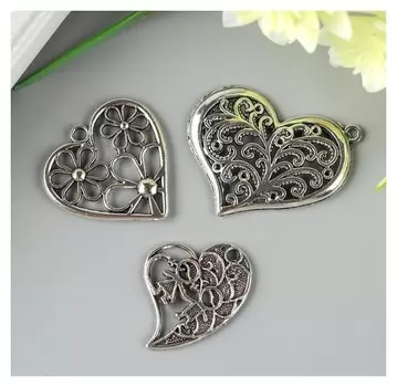 Декор металлический "Ажурная любовь" набор из 3 шт.