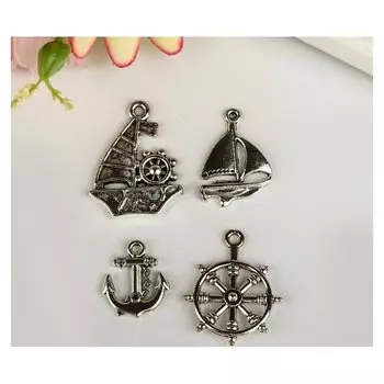 Декор металлический "Морской прибой" набор из 4 шт.