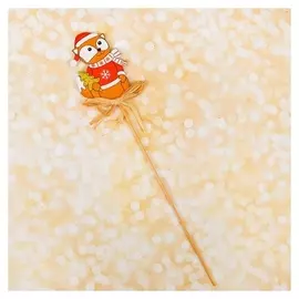 Декор на палочке "Лисичка с ёлочкой"