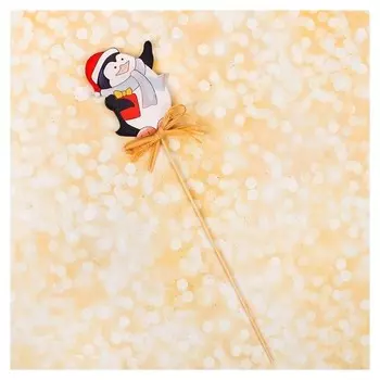 Декор на палочке "Новогодний пингвин"