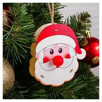 Декор с подсветкой Дед Мороз красный нос