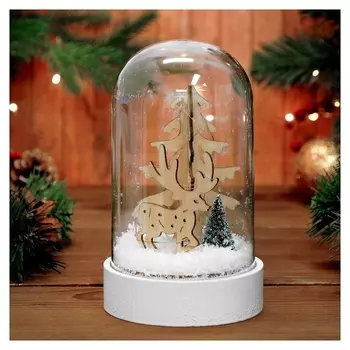 Декор с подсветкой "Олень и ёлочки"