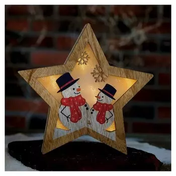 Декор с подсветкой "Снеговики" 2,3×19,7×19,7 см