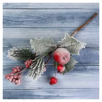 Декор "Зимние грезы" яблоко калина красная 20 см