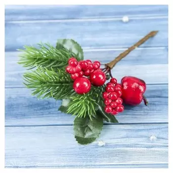 Декор "Зимние грезы" яблоко красная калина 17 см