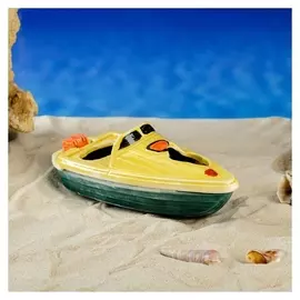 Декорация для аквариума "Лодка", жёлтая, 19х6х7 см