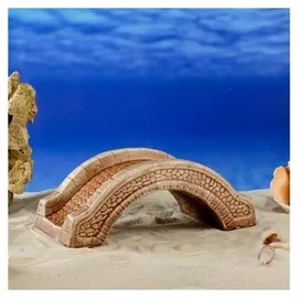 Декорация для аквариума "Мост", коричневая, 21х10х8 см