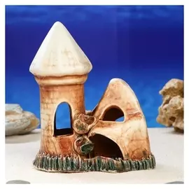 Декорация для аквариума "Замок со скалой'', 17 см, микс