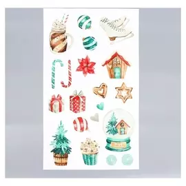 Декоративная наклейка "Коньки" белый фон 30х50 см