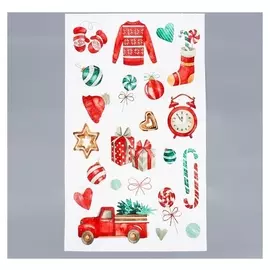 Декоративная наклейка "Украшения 2" белый фон 30х50 см
