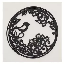 Декоративное панно деревянное "Соловей" 29х29(34х34)см