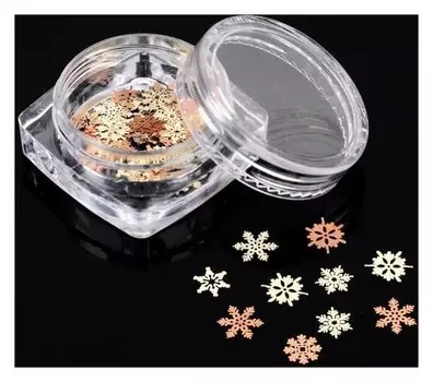 Декоративные элементы «Снежинки», цвет золотистый/розовое золото