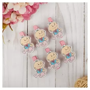 Декоративные прищепки «Малыш - девочка» набор 6 шт.
