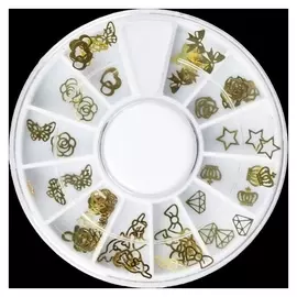 Декоративных элементов, 12 ячеек, цвет золотистый