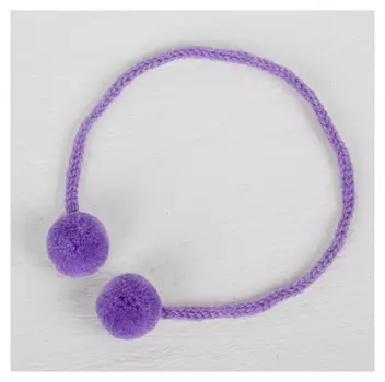 Декоративный элемент на верёвочке 2 шарика, D= 1,5 см, набор 6 шт., цвет фиолетовый