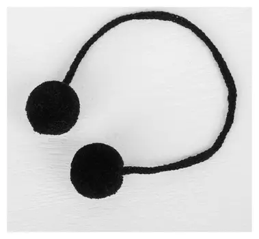 Декоративный элемент на верёвочке 2 шарика, D= 3 см, набор 4 шт., цвет чёрный