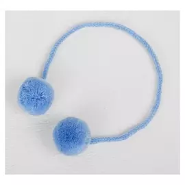 Декоративный элемент на верёвочке 2 шарика, D= 3 см, набор 4 шт., цвет голубой