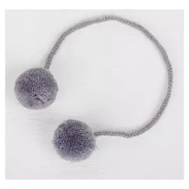 Декоративный элемент на верёвочке 2 шарика, D= 3 см, набор 4 шт., цвет серый