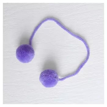 Декоративный элемент на верёвочке 2 шарика, D= 3 см, набор 4 шт., цвет сиреневый