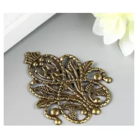 Декоративный элемент "Орнамент", цвет бронза 3,5х4,8 см