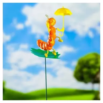 Декоративный штекер "Гусеница с зонтиком"